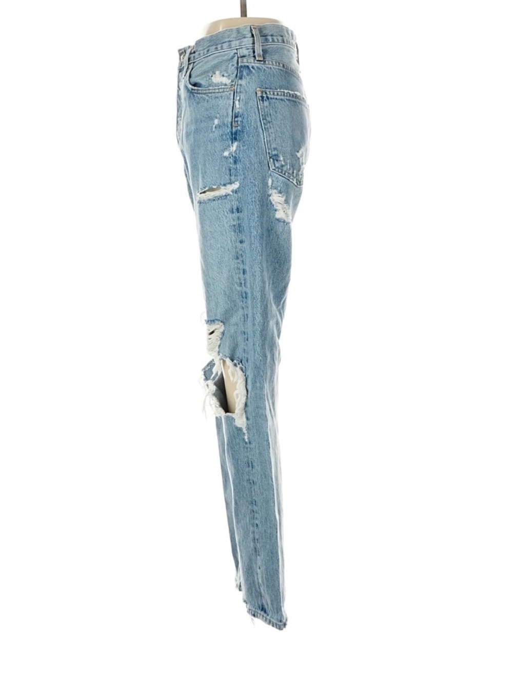 AGOLDE 90’s Jean 24 Light Wash Distressed Loose Straight Leg 100% Cotton - Picture 4 of 6